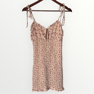 Victoria + Sophia Floral Smocked Bodycon Mini Spring Tie Dress Size Small